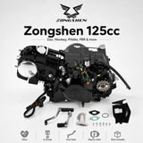 Zongshen 125-ccm-Komplettmotor – Elektrostart + Kickstarter (schwarz) – Dax, Monkey, Pitbike