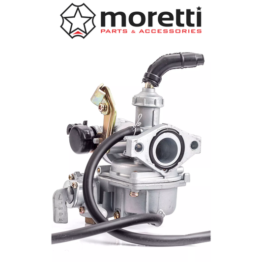 Moretti PZ20 carburetor with cable choke and fuel tap
