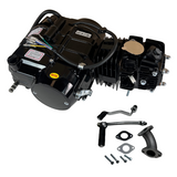 Bloc moteur Madmunk 125cc noir - Manuel - 4 vitesses kickstart. 