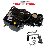 Bloc moteur Madmunk 125cc noir - Manuel - 4 vitesses kickstart. 