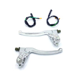 Brake and clutch lever set L/R silver for 22mm handlebars 