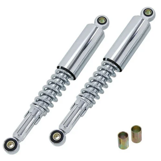 Old School Rear Shocks Set 330 mm – Honda Dax / ST50 / CF50 – 10/12 mm – Chrome