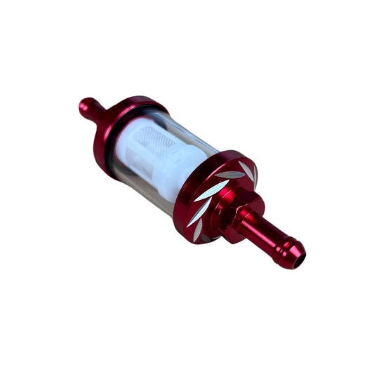 Red and transparent CNC fuel filter for 6mm fuel hose 