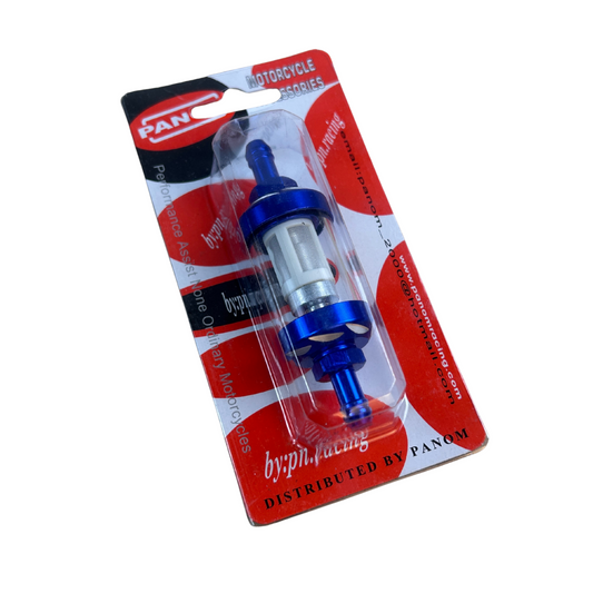 Filtre à essence bleu et transparent CNC pour tuyau d'essence de 5 & 6 mm 
