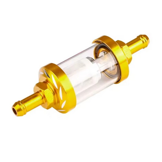 Filtre à essence doré et transparent CNC pour tuyau à essence de 5 & 6 mm 