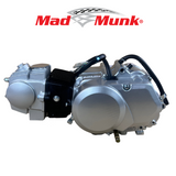 Bloc moteur Madmunk 110cc argent / gris - Manuel - 4 vitesses kickstart. Dax,.. (108cc) 