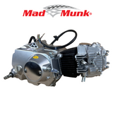 Bloc moteur Madmunk 110cc argent / gris - Manuel - 4 vitesses kickstart. Dax,.. (108cc) 