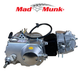 Bloc moteur Madmunk 110cc argent / gris - Manuel - 4 vitesses kickstart. Dax,.. (108cc) 