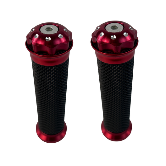 Poignées rouges pour guidons de 22,2 mm Dax, Monkey, PBR, Pitbike.. 