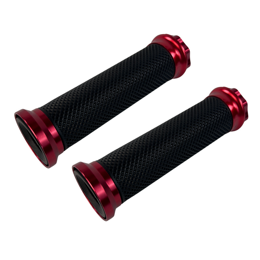 Poignées rouges pour guidons de 22,2 mm Dax, Monkey, PBR, Pitbike.. 