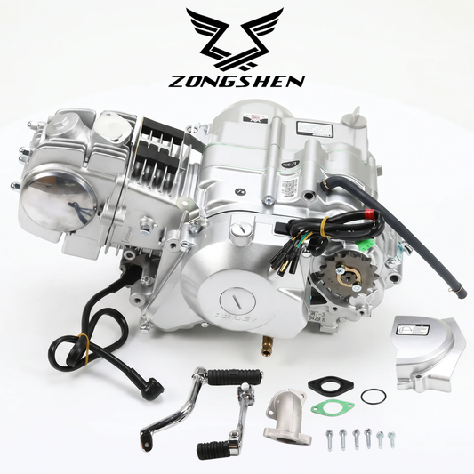 Zongshen 125cc engine – electric + kickstart (silver) 