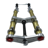 Fourche avant USD Dax 40 mm 4 pistons or et chrome 
