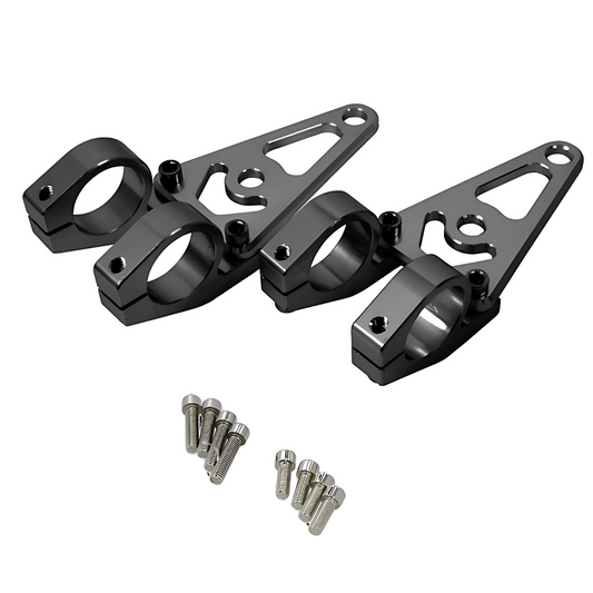 Light brackets 26mm CNC black for mounting on all 26mm front forks 