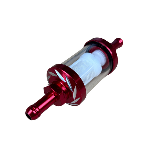 Red and transparent CNC fuel filter for 6mm fuel hose 