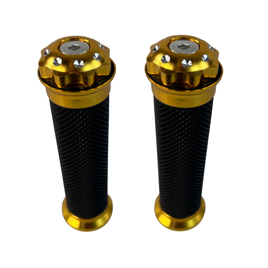 Poignées dorées pour guidons de 22,2 mm Dax, Monkey, PBR, Pitbike.. 