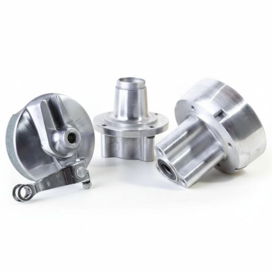 Moyeu Monkey argenté avec tambour de frein Dax axe de 12mm 