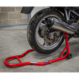 Paddock-Ständer universell rot - geeignet für alle Arten von Mopeds und Motorrädern 