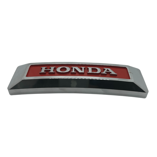 Honda fork emblem chrome and red with mounting bracket 