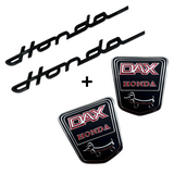 Honda kaderstickers setje - zwarte emblemen + funny dog kaderstickers