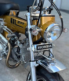 Honda fork emblem chrome and black with mounting bracket Dax 