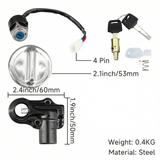 Complete contactslot - stuurslot en zadelslot set voor Dax 12 volt