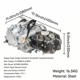 Moteur Zongshen 125cc – argent (kickstart) - Dax, Pitbike, Monkey... 