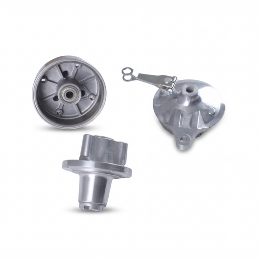 Monkey Naben Set Silber mit Dax Bremstrommel 12mm Achse 