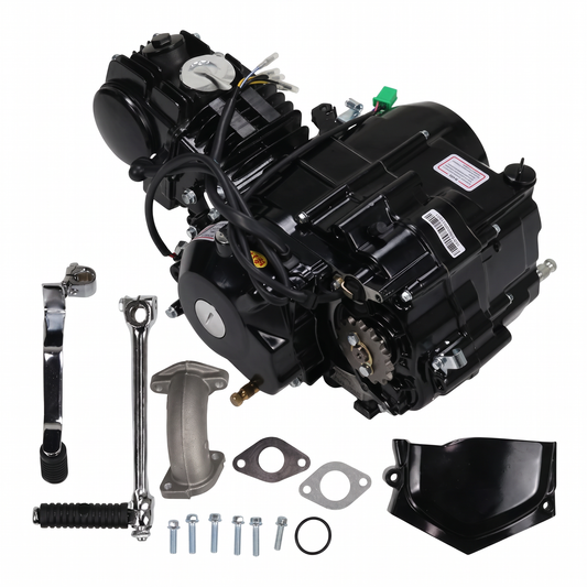 Motorblok 50cc 4-takt – 4 versnellingen – Elektrische start – Handkoppeling + kickstart – 12V
