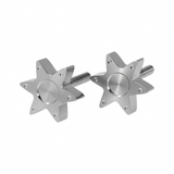 Envoyez des boutons rotatifs Dax et Monkey étoile CNC argent 