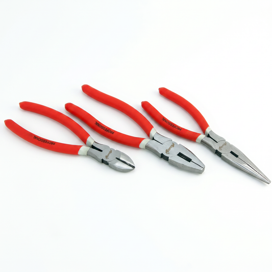 3-teiliges Zangenset 200 mm – Kombi-, Spitzzange und Seitenschneider