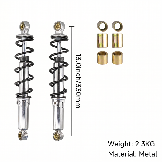 Achterveren chroom/zwart 330mm regelbaar voor Dax