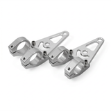 Supports de phare 45mm CNC argent pour montage sur fourches avant USD (45mm)