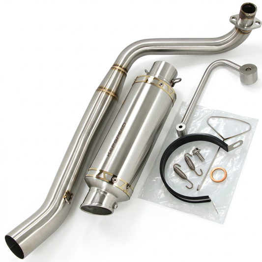 Kepspeed exhaust GP1 short stainless steel underlying with gold finish 