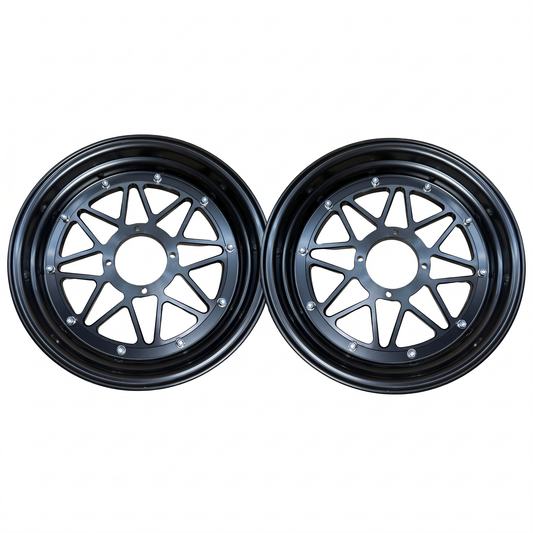 Tubeless velgenset zwart 12 inch - 3.50 x 3.00 - Voor Dax en Monkey