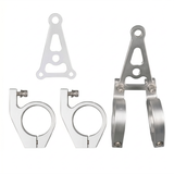 Supports de phare 45mm CNC argent pour montage sur fourches avant USD (45mm)