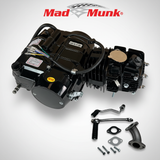 Bloc moteur Madmunk 125cc noir - Manuel - 4 vitesses kickstart. 