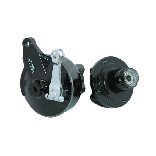Monkey hub set for four-hole rim black with Dax brake drum 12mm axle 
