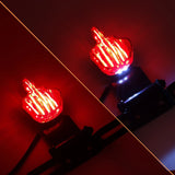 Universal red taillight Middle finger (with brake light and license plate holder) 