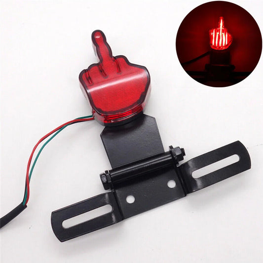 Universal red taillight Middle finger (with brake light and license plate holder) 