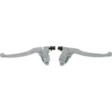 Brake and clutch lever set L/R silver for 22mm handlebars 